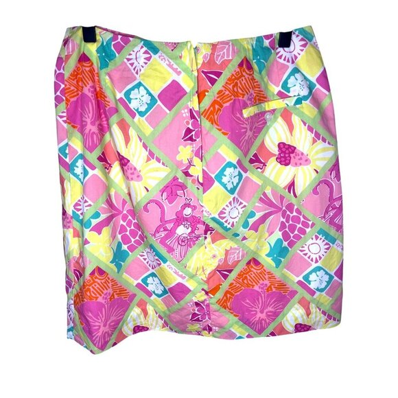 Lilly Pulitzer White Tag Skirt  Size 6 Patchwork Floral Theme Print Vintage - Picture 2 of 8